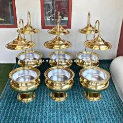 Chafing dish Kuningan Motif Tempa Berkualitas